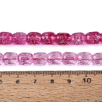 Transparent Crackle Glass Beads Strands GLAA-Q108-04A-09-1