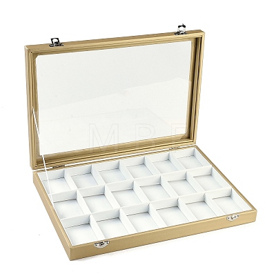 18 Grids Imitation Leather Jewelry Boxs CON-G023-07C-1