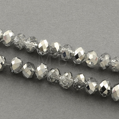 Half Plated Faceted Rondelle Glass Bead Strands X-EGLA-S095-2mm-03-1