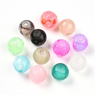 Baking Painted Imiation Jade Glass Beads DGLA-S115-6mm-MY-1