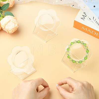 4Pcs Clear Acrylic Slant Back Single Bracelet Bangle Display Stands AC-FS5191-01B-1