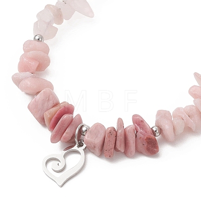 Natural Mixed Gemstone Chip Beaded Bracelest BJEW-JB12976-03-1