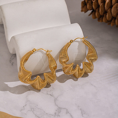 Twist 304 Stainless Steel Hoop Earrings JE2678-1-1