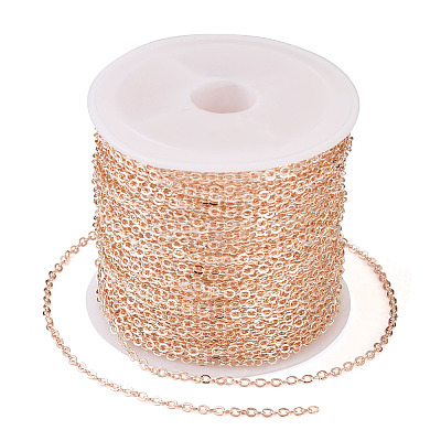 Brass Coated Iron Flat Cable Chains CH-TAC0007-01RG-1