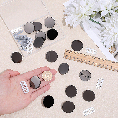 16Pcs Alloy Blank Flat Round Label Tags FIND-PH0062-03B-1