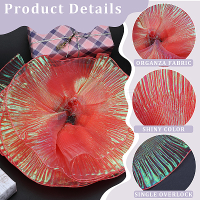 Polyester Gradient Pleated Lotus Leaf Lace Fabric DIY-WH0502-24B-1