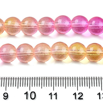 Baking Painted Transparent Glass Beads X-DGLA-M001-8mm-05-1