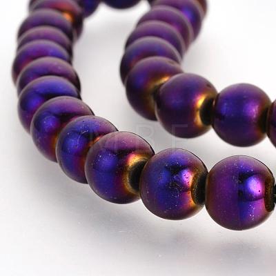 Electroplate Non-magnetic Synthetic Hematite Beads Strands G-Q944-10mm-M-1