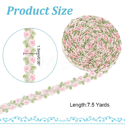 ARRICRAFT 7.5 Yards Flower Polyester Lace Ribbon OCOR-AR0001-62B-1