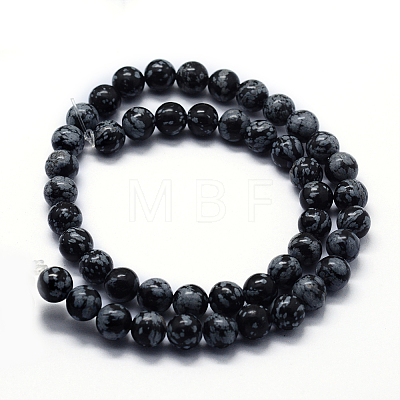 Natural Snowflake Obsidian Beads Strands G-I199-36-10mm-1