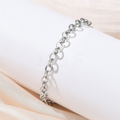 304 Stainless Steel Rolo Chain Bracelets for Women BJEW-Z152-01P-1