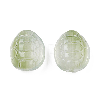 Transparent Spray Painted Glass Beads GLAA-N035-022-C07-1