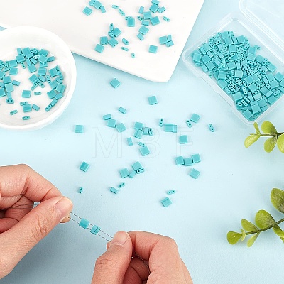 300Pcs 3 Style 2-Hole Baking Painted Glass Seed Beads SEED-CN0001-06-1