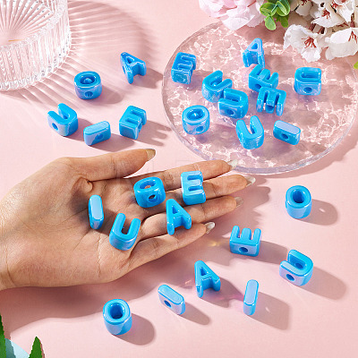 50Pcs 5 Styles UV Plating Opaque Acrylic Beads PACR-TA0001-31F-1