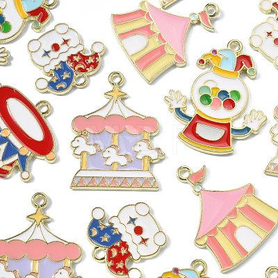 30Pcs 5 Styles Circus Theme Alloy Enamel Pendants ENAM-CJ0004-78-1