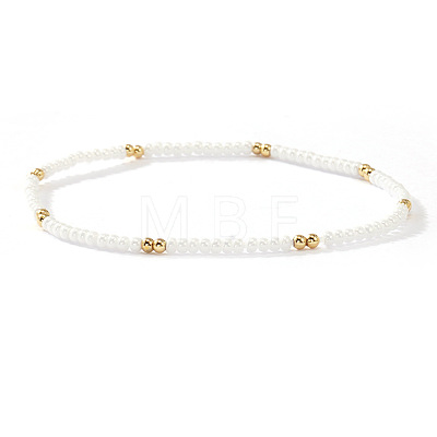 Fashion Plastic Imitation Pearl & Brass Beaded Stretch Bracelets for Women SF7008-5-1