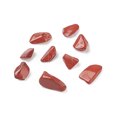 Natural Red Jasper Chips Beads G-O103-24-1