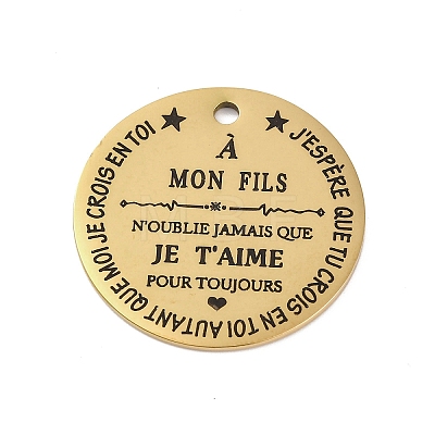 201 Stainless Steel Pendants STAS-R002-01G-14-1