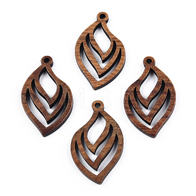 Natural Walnut Wood Pendants X-WOOD-T023-17-1