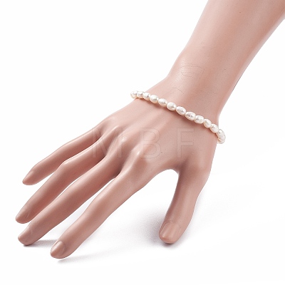 Grade A Natural Pearl Beaded Bracelets with Brass Spring Ring Clasps for Women X-BJEW-JB08037-1