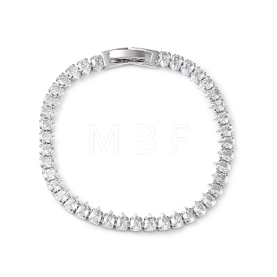 Cubic Zirconia Tennis Bracelet BJEW-L652-24P-02-1