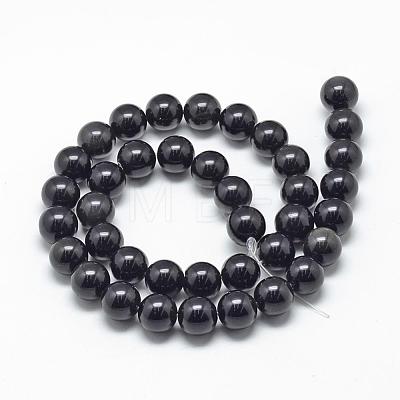 Natural Obsidian Beads Strands G-R446-10mm-24-1