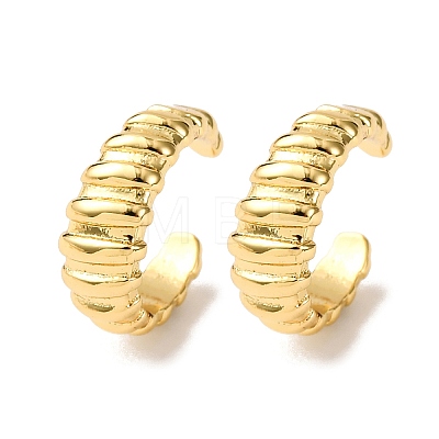 Brass Stripe C-Shaped Cuff Earrings EJEW-D332-05C-G-1