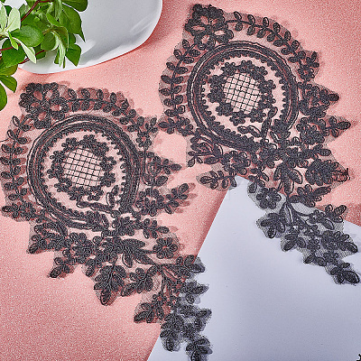 Polyester Embroidery Flower Lace Appliques DIY-WH0409-61-1