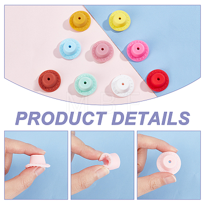 19Pcs 19 Colors Silicone Beads SIL-AR0001-05-1