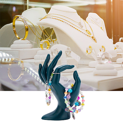 Resin Mannequin Hand Jewelry Display Holder Stands ODIS-WH0030-10-1