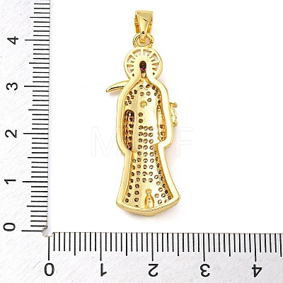 Rack Plating Brass Micro Pave Cubic Zirconia Pendants KK-Z063-09G-02-1