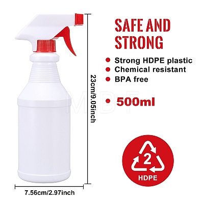 500ml Polyethylene(PE) Trigger Squirt Bottles AJEW-BC0006-03-1