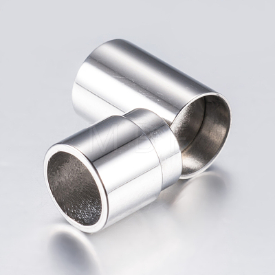 304 Stainless Steel Magnetic Clasps with Glue-in Ends STAS-F132-55P-7mm-1