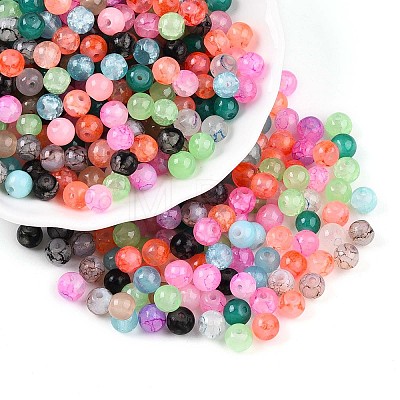 Baking Paint Imiation Jade Glass Beads X1-DGLA-S115-6mm-MY-1