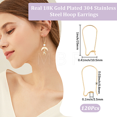 120Pcs 304 Stainless Steel Hoop Earrings STAS-BBC0009-67-1