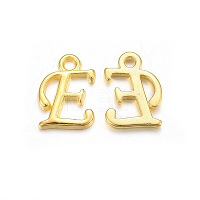 Golden Plated Alloy Letter Pendants PALLOY-J718-01G-E-1