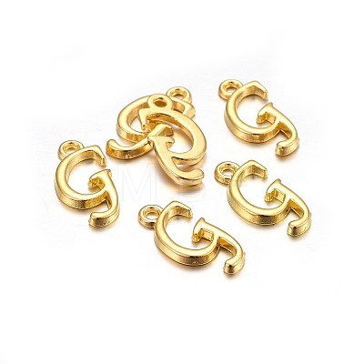 Golden Plated Alloy Letter Pendants PALLOY-J718-01G-G-1