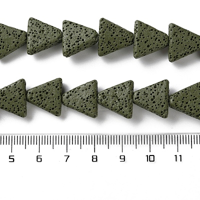 Triangle Dyed Natural Lava Rock Beads Strands G-O126-04A-11-1