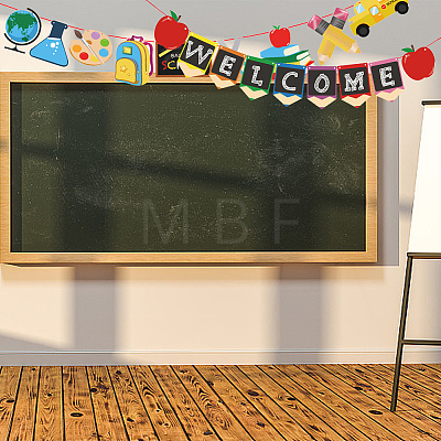 Welocome & School Supplies Paper Banners DIY-WH0453-42-1