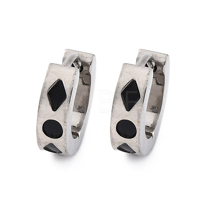 304 Stainless Steel with Enamel Earrings EJEW-M001-20B-P-1