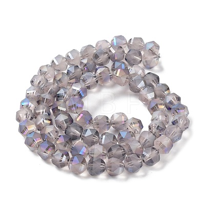 Electroplate Transparent Glass Beads Strands EGLA-I018-HR01-1