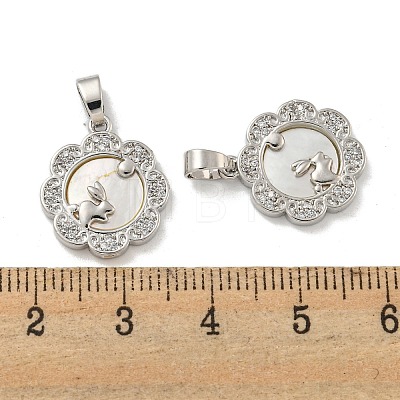 Brass Micro Pave Clear Cubic Zirconia Pendants KK-A214-23P-1