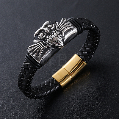 Braided PU Leather Bracelets WG9474-2-1