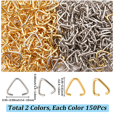 300Pcs 2 Colors Iron Triangle Linking Ring IFIN-SP0001-70-1