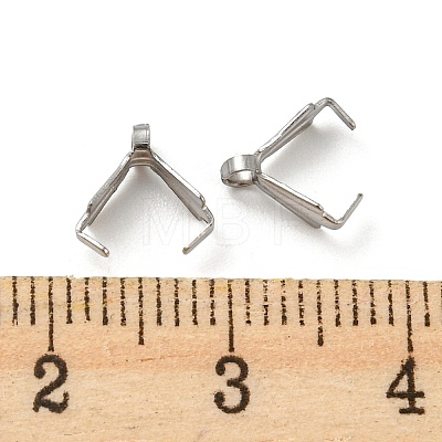 Non-Tarnish 316 Surgical Stainless Steel Pendant Pinch Bails STAS-Q310-04P-1