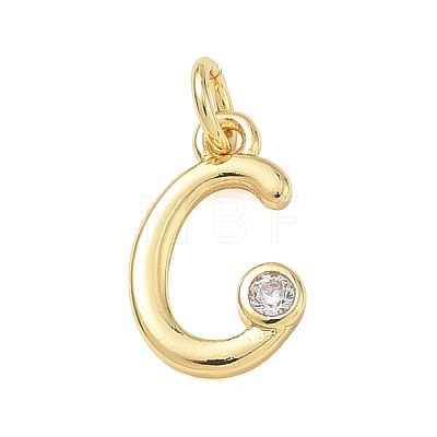 Brass Micro Pave Clear Cubic Zirconia Charms KK-D289-66G-C-1