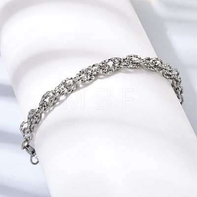 201 Stainless Steel Link Chain Bracelets for Men STAS-T077-12P-1