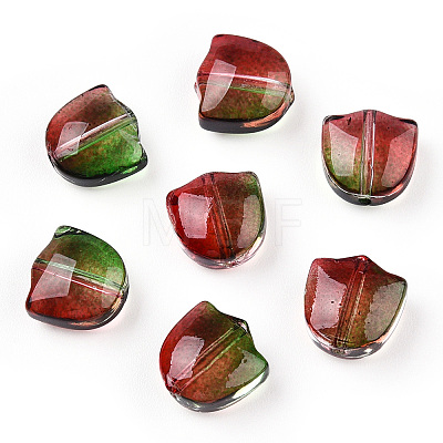 Spray Painted Transparent Glass Beads X-GLAA-T022-26-1