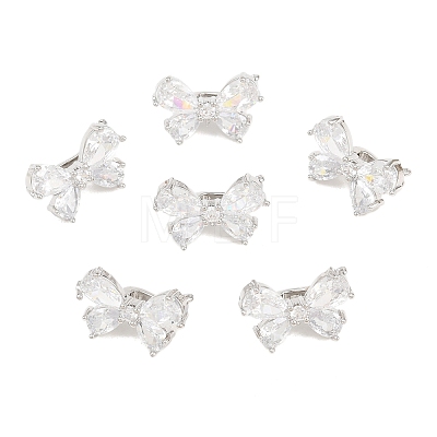 SHEGRACE Brass Micro Pave Clear Cubic Zirconia Twister Clasps XGRQ5K835-829P-1