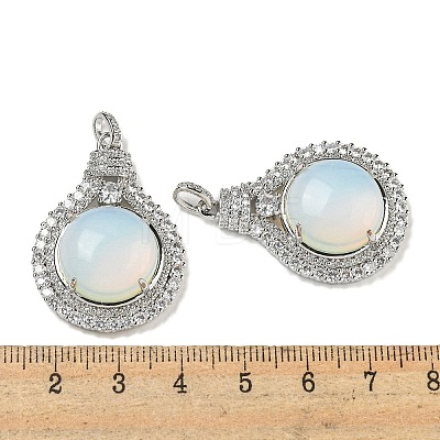 Opalite with Clear Cubic Zirconia Pendants G-G133-01P-24-1